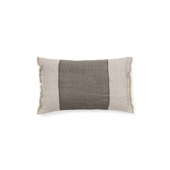 Lorin Kissenbezug aus grünem Leinen mit Fransen, 30 x 50 cm