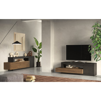 FREEDOM - niedriges Sideboard mit 1 Tür und 2 Schubladen
