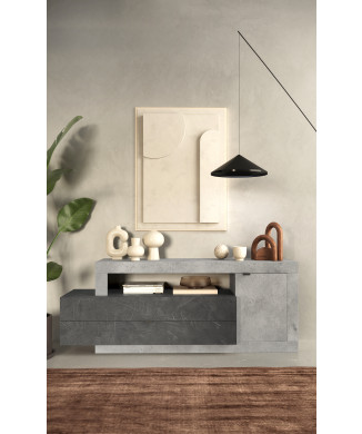 FREEDOM - niedriges Sideboard mit 1 Tür und 2 Schubladen