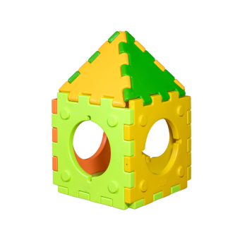 Modulares, bauteilbasiertes Spielhaus.