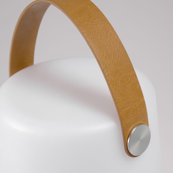 Dialma Tischleuchte mit braunem Griff