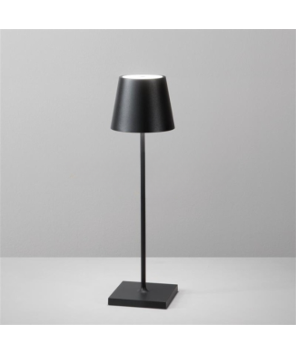 Wiederaufladbare LED-Tischleuchte, schwarz, 2,2 W, 190 lm, 3000 K, dimmbar, IP54, 7 x 25 cm
