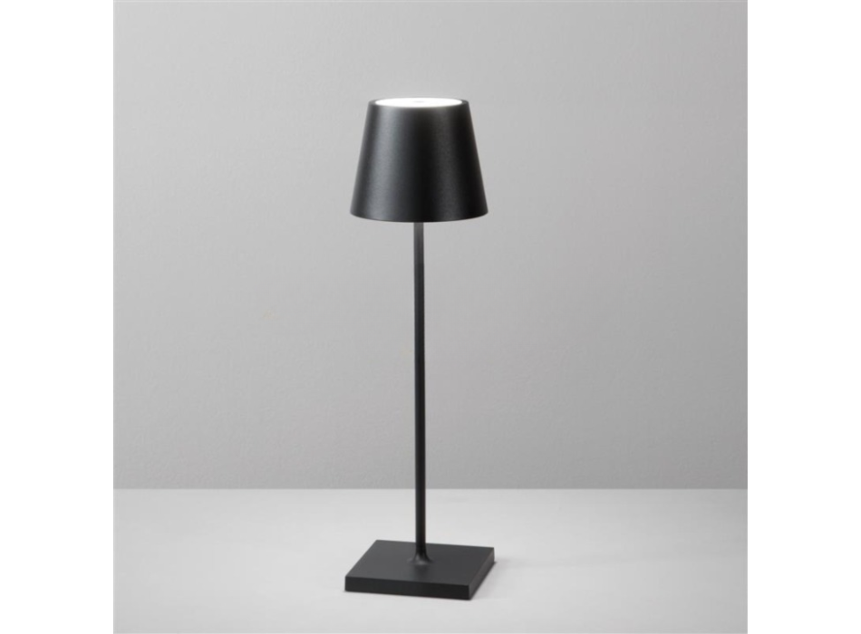 Wiederaufladbare LED-Tischleuchte, schwarz, 2,2 W, 190 lm, 3000 K, dimmbar, IP54, 7 x 25 cm