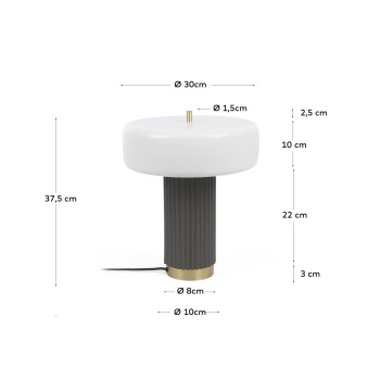 Tischlampe Serenella aus weiß und grün lackiertem Metall