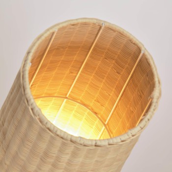 Große Rattan-Stehlampe Kamaria mit natürlichem Finish