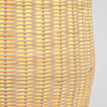 Große Rattan-Stehlampe Kamaria mit natürlichem Finish
