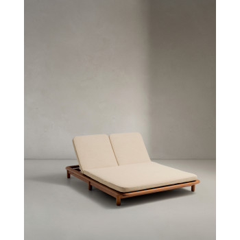 Turqueta Doppel-Sonnenliege aus 100 % FSC-zertifiziertem Massiv-Teakholz