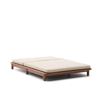 Doppelte Sonnenliege Turqueta aus 100 % FSC-zertifiziertem Teakholz