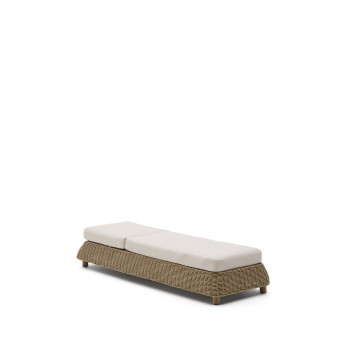 Sonnenliege Meria aus synthetischem Rattan und Beinen aus 100 % FSC-zertifiziertem Akazienholz