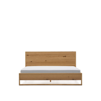 Alguema Bett mit Eichenfurnier und Naturfinish für eine 180 x 200 cm Matratze