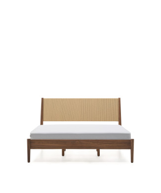 Elan Bett, Walnussfurnier und Massivholz, Matratze, 160x200cm, FSC Mix Credit