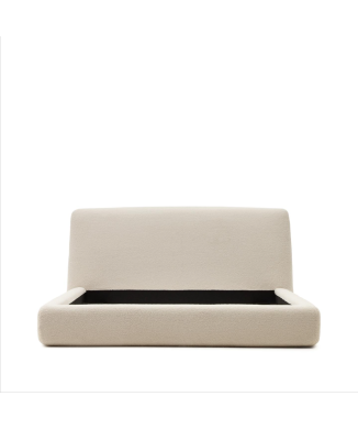 Martina Bett mit abnehmbarem Bezug aus ecrufarbenem Lammfell 