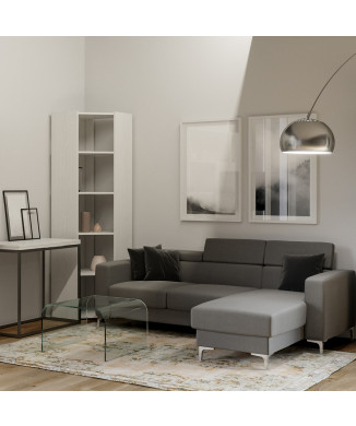 Kato Eckbücherregal - Kato Eckkomposition mit 6 Regalen, 2 Seiten + 2 Rückwänden, Esche weiß