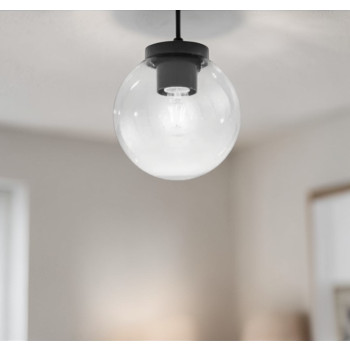 Transparente Polly-Lampe, 1xE27, IP44, 20x21cm