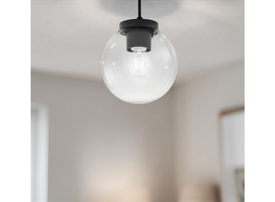 Transparente Polly-Lampe, 1xE27, IP44, 20x21cm