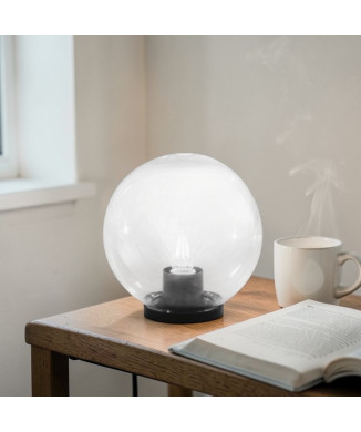 Transparente Polly-Lampe, 1xE27, IP44, 25x26cm