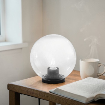 Transparente Polly-Lampe, 1xE27, IP44, 25x26cm