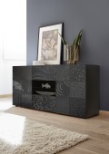 MIRO Sideboard mit 2 Türen und 2 Schubladen, schwarz