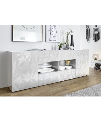 PRISMA Sideboard mit 2 Türen und 4 Schubladen, Farbe Weiß