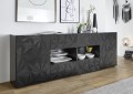 PRISMA Sideboard mit 2 Türen und 4 Schubladen, Farbe Schwarz