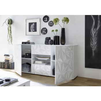 PRISMA Sideboard mit 2 Türen und 2 Schubladen in Weiß