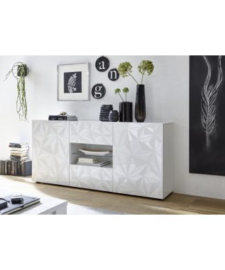 PRISMA Sideboard mit 2 Türen und 2 Schubladen in Weiß