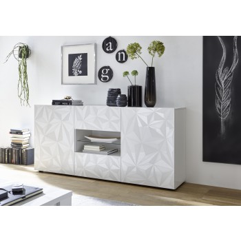 PRISMA Sideboard mit 2 Türen und 2 Schubladen in Weiß