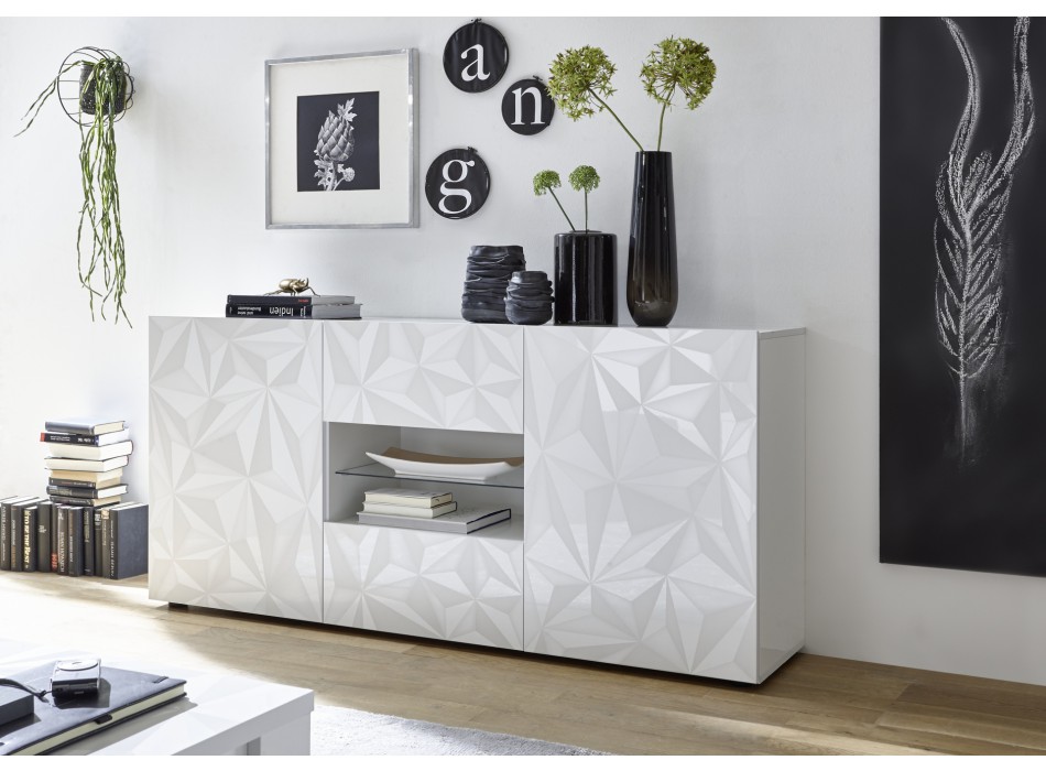 PRISMA Sideboard mit 2 Türen und 2 Schubladen in Weiß