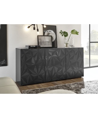 3-türiges PRISMA Sideboard, Farbe Schwarz