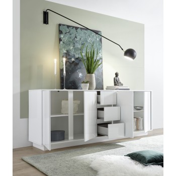 ICE Sideboard mit 4 Türen und 3 Schubladen 180x78x43 cm 