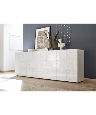 MIRO 4-türiges Sideboard 241x84x43 cm, weiß