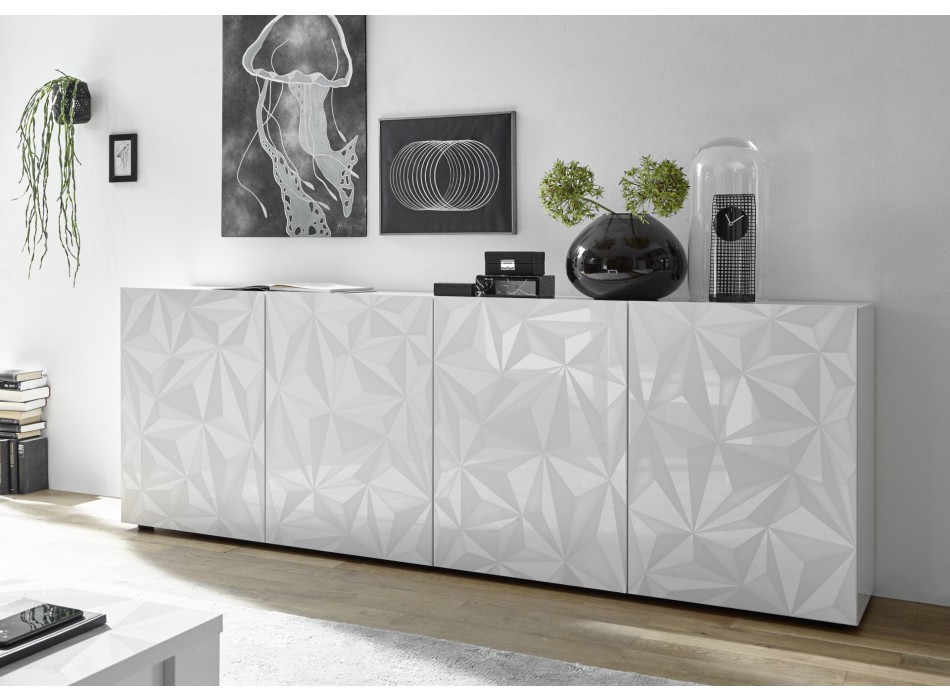 4-türiges PRISMA Sideboard, Farbe weiß