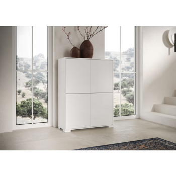 Sideboard / TV-Ständer / Hohes Sideboard Lumina Gloss White - Hohes Sideboard 4 Türen 90x35x120 cm Lumina Gloss White