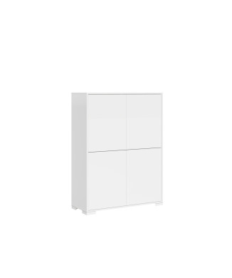 Sideboard / TV-Ständer / Hohes Sideboard Lumina Gloss White - Hohes Sideboard 4 Türen 90x35x120 cm Lumina Gloss White