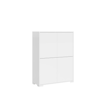 Sideboard / TV-Ständer / Hohes Sideboard Lumina Gloss White - Hohes Sideboard 4 Türen 90x35x120 cm Lumina Gloss White