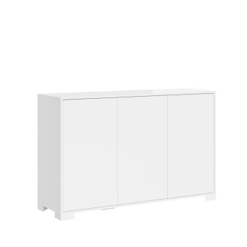 Lumina Hochglanz Weiß Sideboard/TV-Ständer/Hohes Sideboard - 3-türiges Sideboard 130x40x83 cm Lumina Hochglanz Weiß