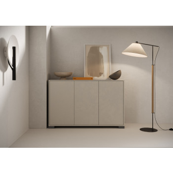 Lumina Hochglanz Weiß Sideboard/TV-Ständer/Hohes Sideboard - 3-türiges Sideboard 130x40x83 cm Lumina Hochglanz Weiß