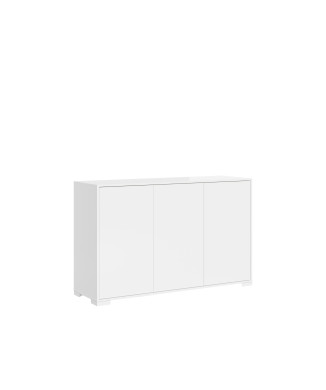 Lumina Hochglanz Weiß Sideboard/TV-Ständer/Hohes Sideboard - 3-türiges Sideboard 130x40x83 cm Lumina Hochglanz Weiß