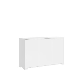 Lumina Hochglanz Weiß Sideboard/TV-Ständer/Hohes Sideboard - 3-türiges Sideboard 130x40x83 cm Lumina Hochglanz Weiß