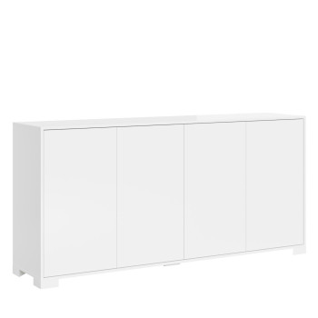 Lumina Hochglanz Weiß Sideboard/TV-Ständer/Hohes Sideboard - 4-türiges Sideboard 172x40x83 cm Lumina Hochglanz Weiß