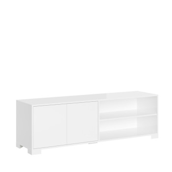 Lumina Gloss White Sideboard/TV-Ständer/Hohes Sideboard - 2-türiger TV-Ständer mit offenem Fach 150x40x40 cm Lumina Gloss White