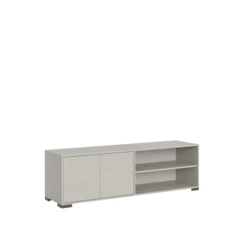 Lumina Gloss White Sideboard/TV-Ständer/Hohes Sideboard - 2-türiger TV-Ständer mit offenem Fach 150x40x40 cm Lumina Gloss White