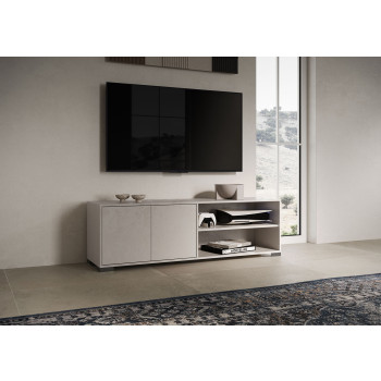 Lumina Gloss White Sideboard/TV-Ständer/Hohes Sideboard - 2-türiger TV-Ständer mit offenem Fach 150x40x40 cm Lumina Gloss White