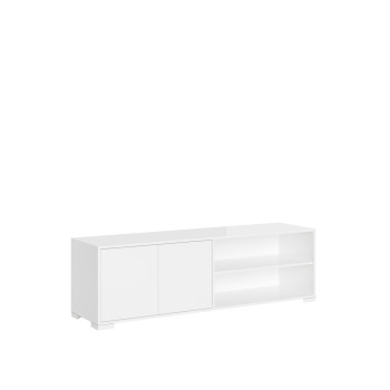 Lumina Gloss White Sideboard/TV-Ständer/Hohes Sideboard - 2-türiger TV-Ständer mit offenem Fach 150x40x40 cm Lumina Gloss White