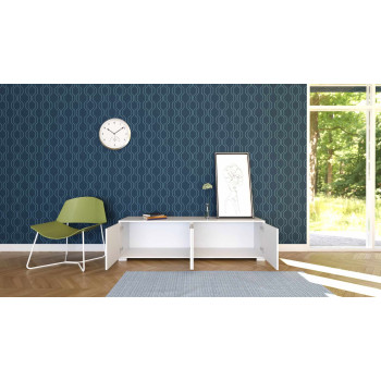 Lumina Hochglanz Weiß Sideboard/TV-Ständer/Hohes Sideboard - 4-türiger TV-Ständer 172x40x48 cm Lumina Hochglanz Weiß