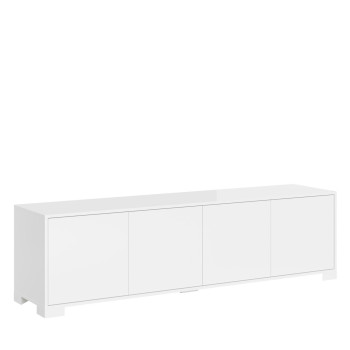 Lumina Hochglanz Weiß Sideboard/TV-Ständer/Hohes Sideboard - 4-türiger TV-Ständer 172x40x48 cm Lumina Hochglanz Weiß