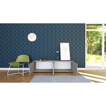 Lumina Hochglanz Weiß Sideboard/TV-Ständer/Hohes Sideboard - 4-türiger TV-Ständer 172x40x48 cm Lumina Hochglanz Weiß