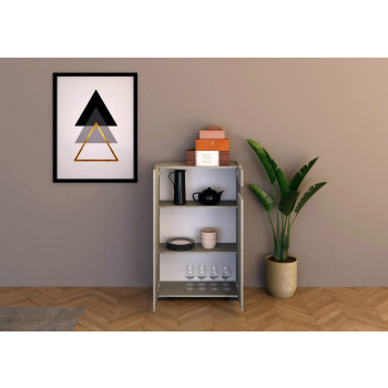 Sideboard / TV-Ständer / Hohes Sideboard Riflesso Weiß Hochglanz - Hohes Sideboard 2 Türen 70x35x110 cm Riflesso Weiß Hochglanz