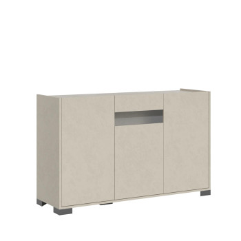 Sideboard / TV-Ständer / Hohes Sideboard Riflesso Weiß Hochglanz - 3-türiges Sideboard 130x40x81 cm Riflesso Weiß Hochglanz