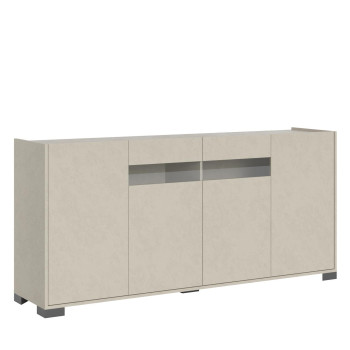 Sideboard / TV-Ständer / Hohes Sideboard Riflesso Weiß Hochglanz - 4-türiges Sideboard 172x40x81 cm Riflesso Weiß Hochglanz